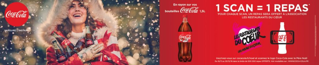À Noël, Coca-Cola invite ses consommateurs à un geste solidaire au profit des Restos du Cœur