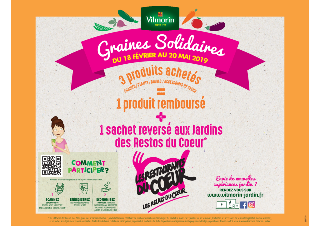 VILMORIN JARDIN lance l’opération « Graines solidaires »